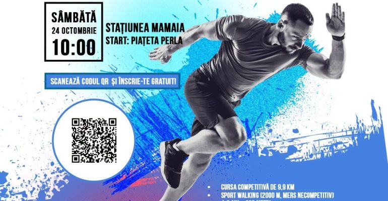 Afiș OVIDIO – Running for Peace Constanța 2026, sâmbătă 24 octombrie, Mamaia, Piațeta Perla
